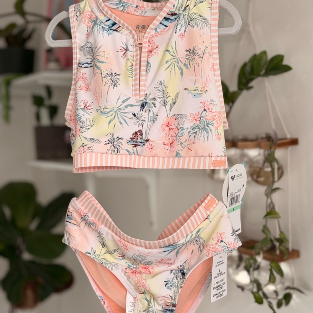 Roxy Pink Butterfly Bikini Set